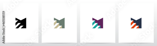 Stairs On Letter Logo Design M