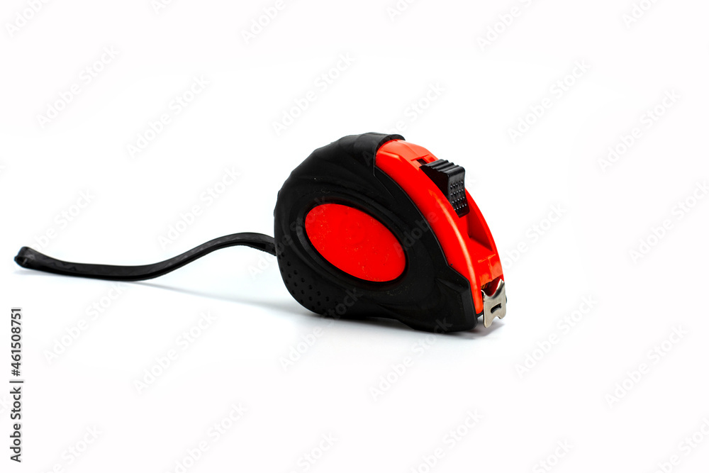 red tape measure isolated on white background red tape measure isolated on white background