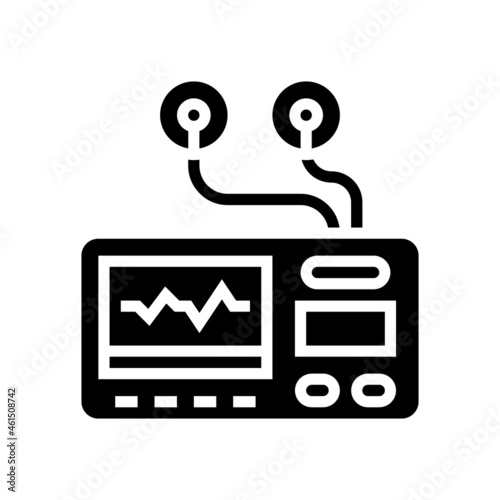 portable electrocardiogram glyph icon vector. portable electrocardiogram sign. isolated contour symbol black illustration