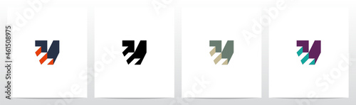 Stairs On Letter Logo Design V