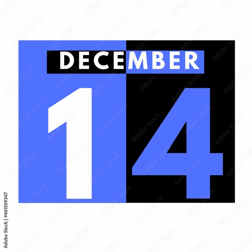Fototapeta premium December 14 . Modern daily calendar icon .date ,day, month .calendar for the month of December