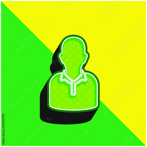 Athlete Green and yellow modern 3d vector icon logo