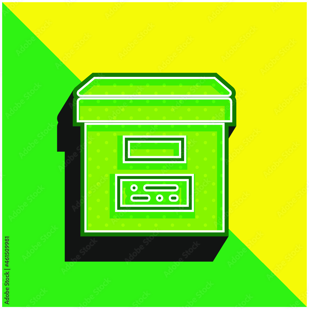 Archive Green and yellow modern 3d vector icon logo Archive Green and yellow modern 3d vector icon logo