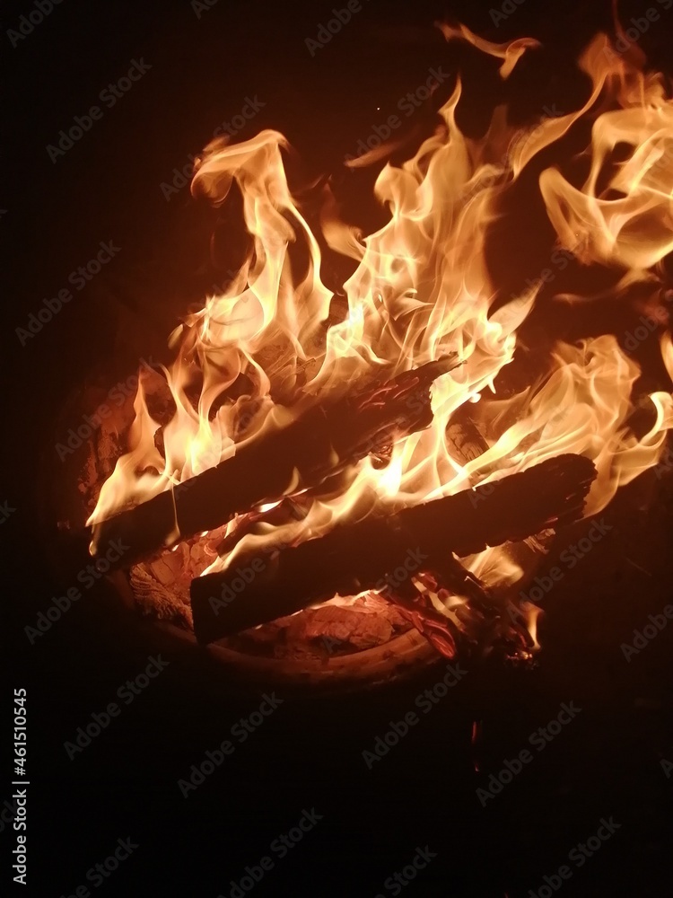 Fototapeta premium fire in the fireplace