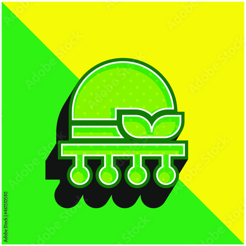 Bonnet Green and yellow modern 3d vector icon logo