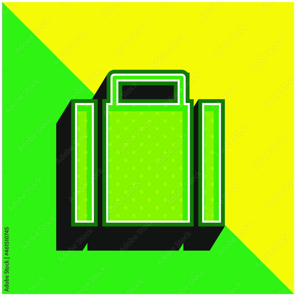 Briefcase Green and yellow modern 3d vector icon logo