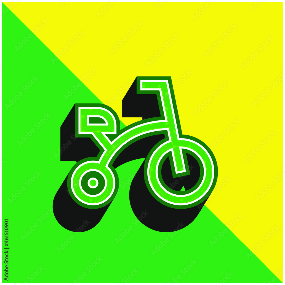 Bicycle Green and yellow modern 3d vector icon logo Bicycle Green and yellow modern 3d vector icon logo
