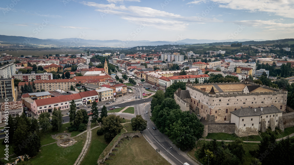 Aerial view of the city of Zvolen in Slovakia