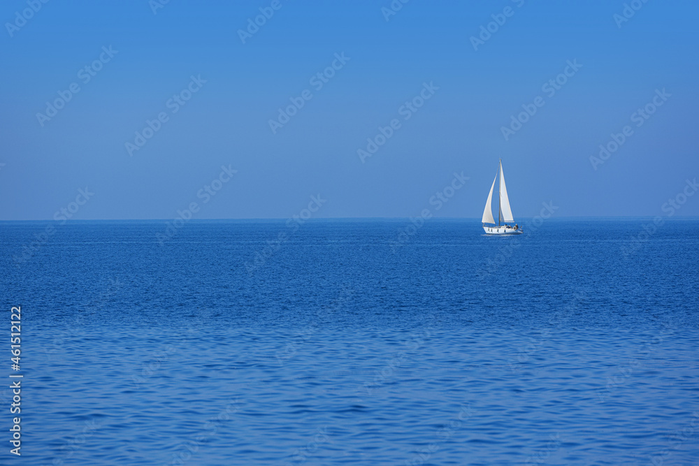 sailboat cruising the mediterranean sea