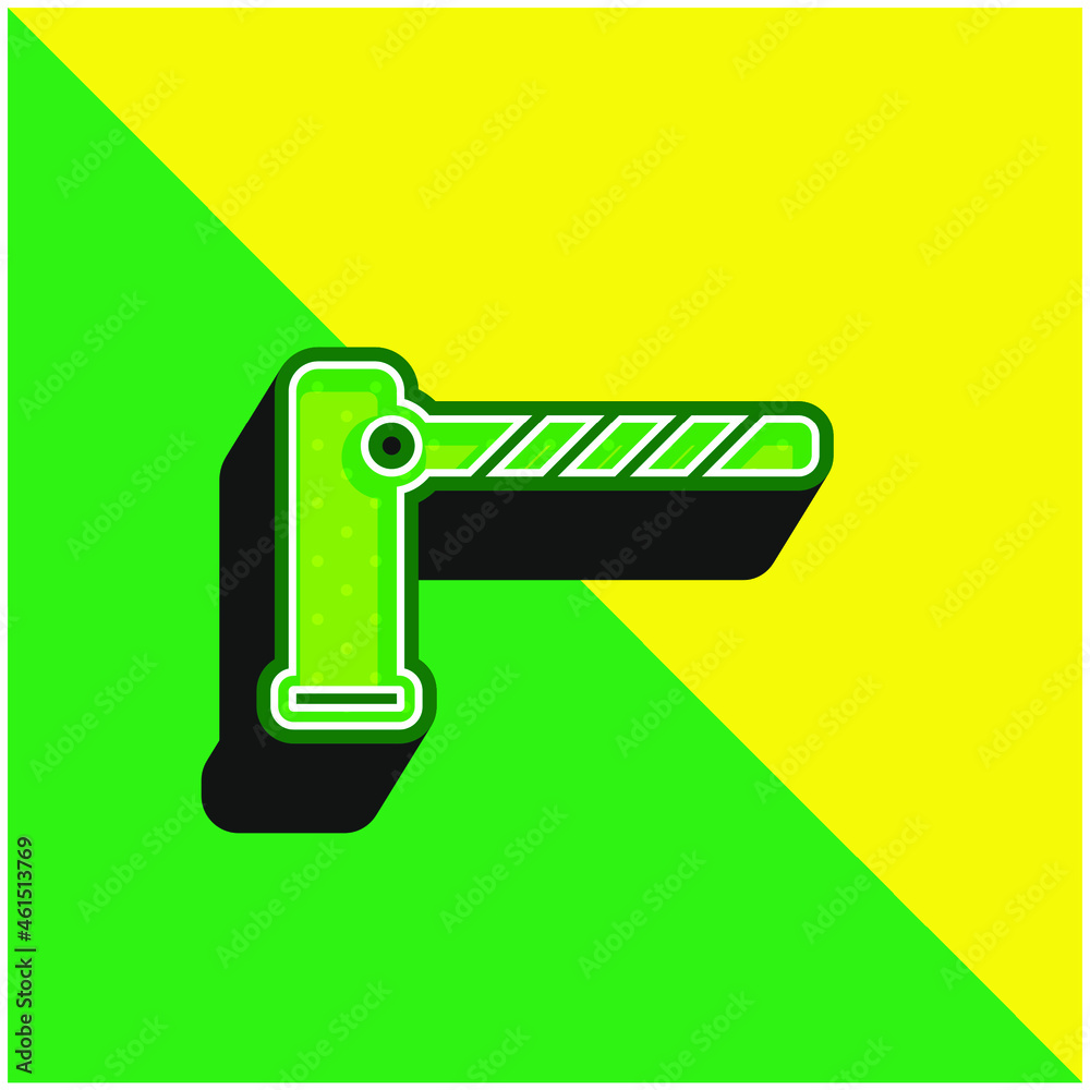 Barrier Green and yellow modern 3d vector icon logo Barrier Green and yellow modern 3d vector icon logo