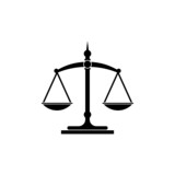 Justice Scale Icon isolated on white background