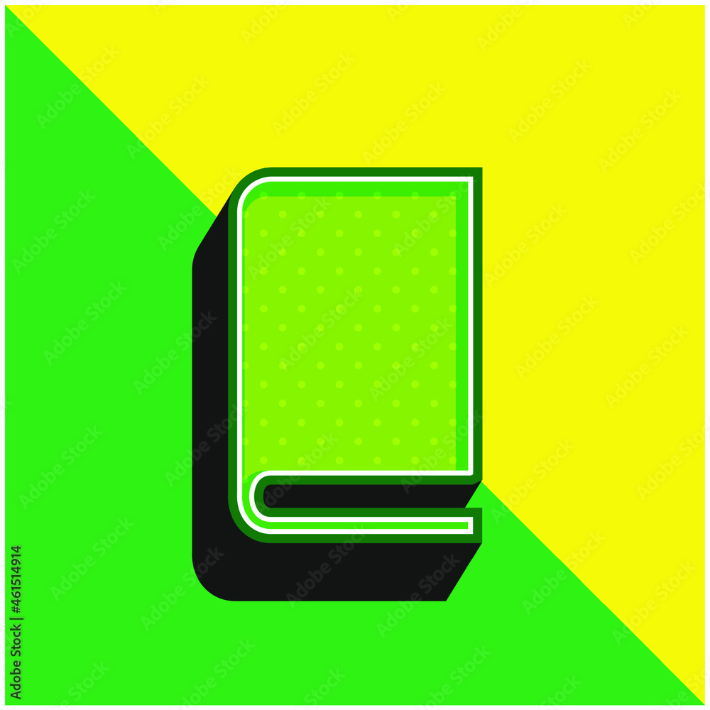 Book Closed With Black Cover Green and yellow modern 3d vector icon logo Book Closed With Black Cover Green and yellow modern 3d vector icon logo