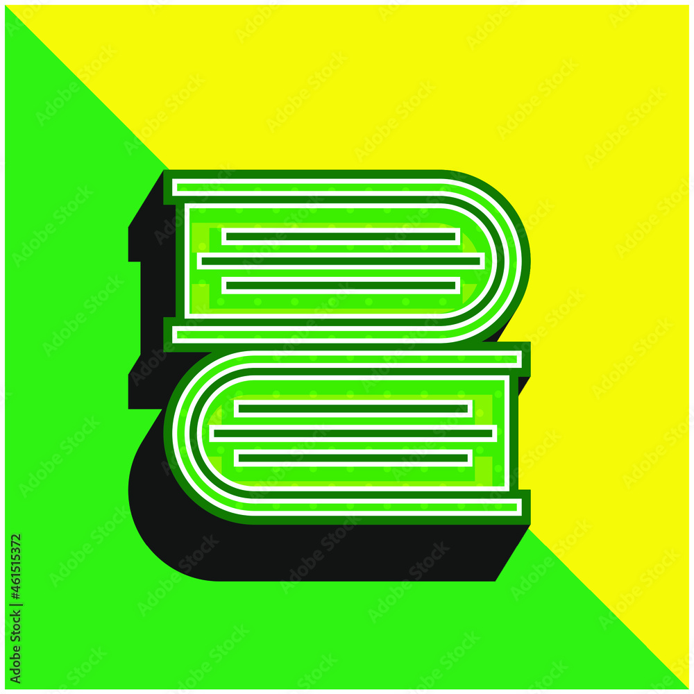 Books Green and yellow modern 3d vector icon logo Books Green and yellow modern 3d vector icon logo