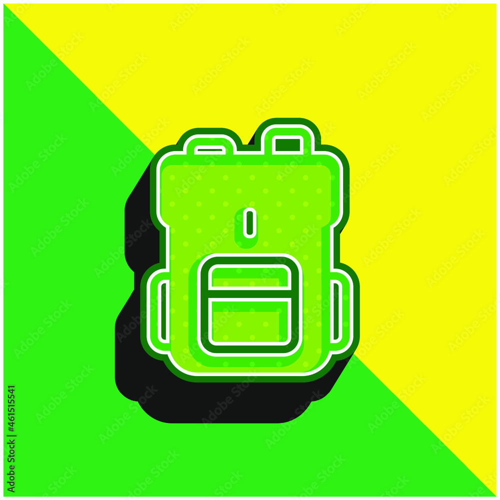 Big Backpack Green and yellow modern 3d vector icon logo Big Backpack Green and yellow modern 3d vector icon logo