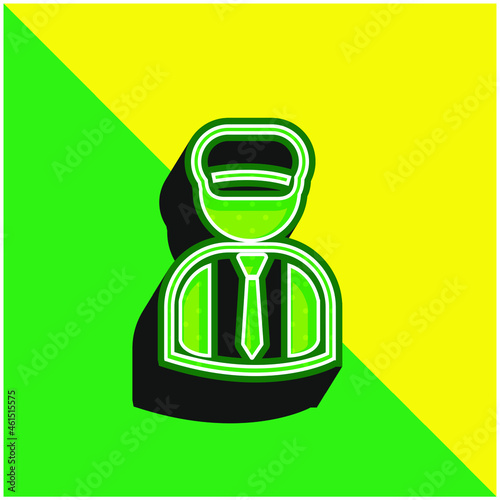 Bookkeeper Green and yellow modern 3d vector icon logo