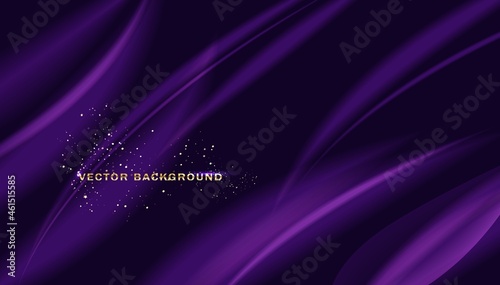 Beautiful Purple Silk. Drapery Textile Background, Vector