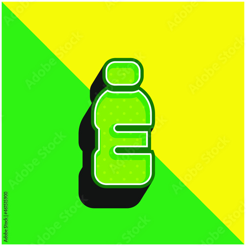 Bottle Green and yellow modern 3d vector icon logo