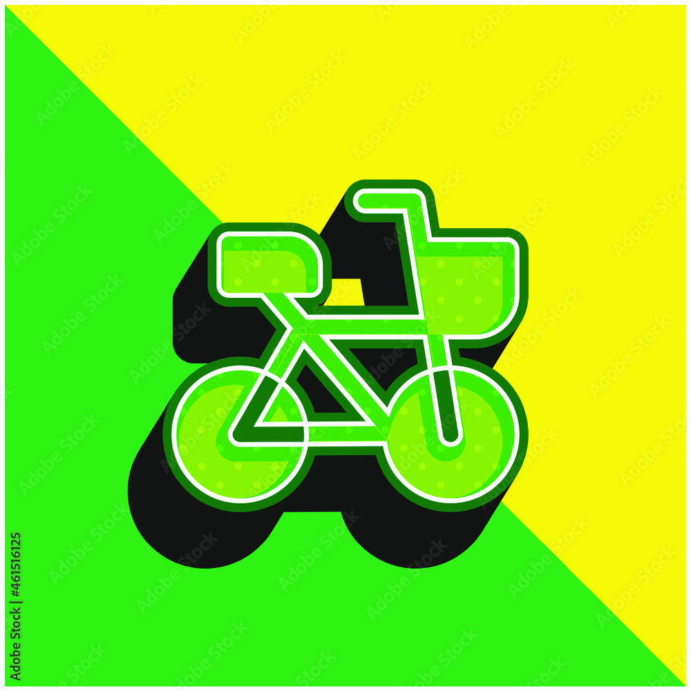Bicycle Green and yellow modern 3d vector icon logo Bicycle Green and yellow modern 3d vector icon logo