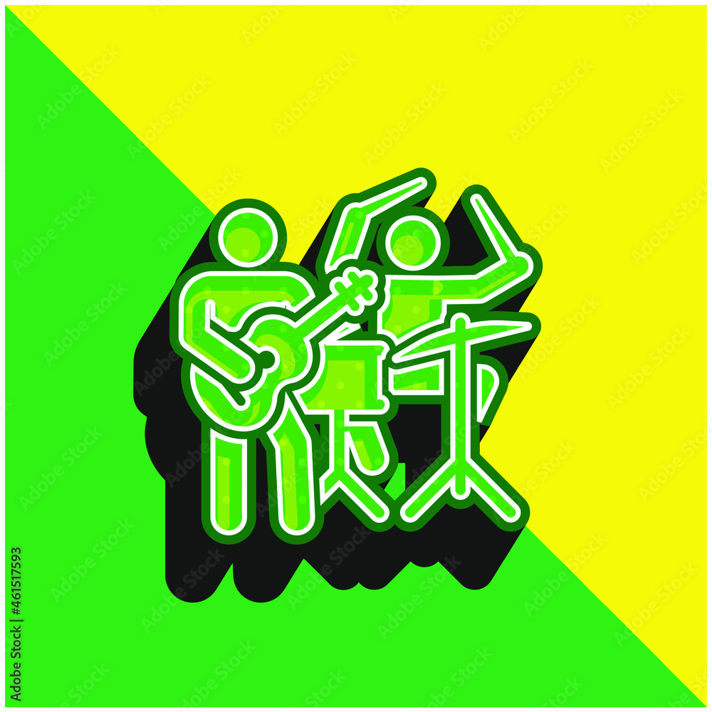 Band Green and yellow modern 3d vector icon logo Band Green and yellow modern 3d vector icon logo