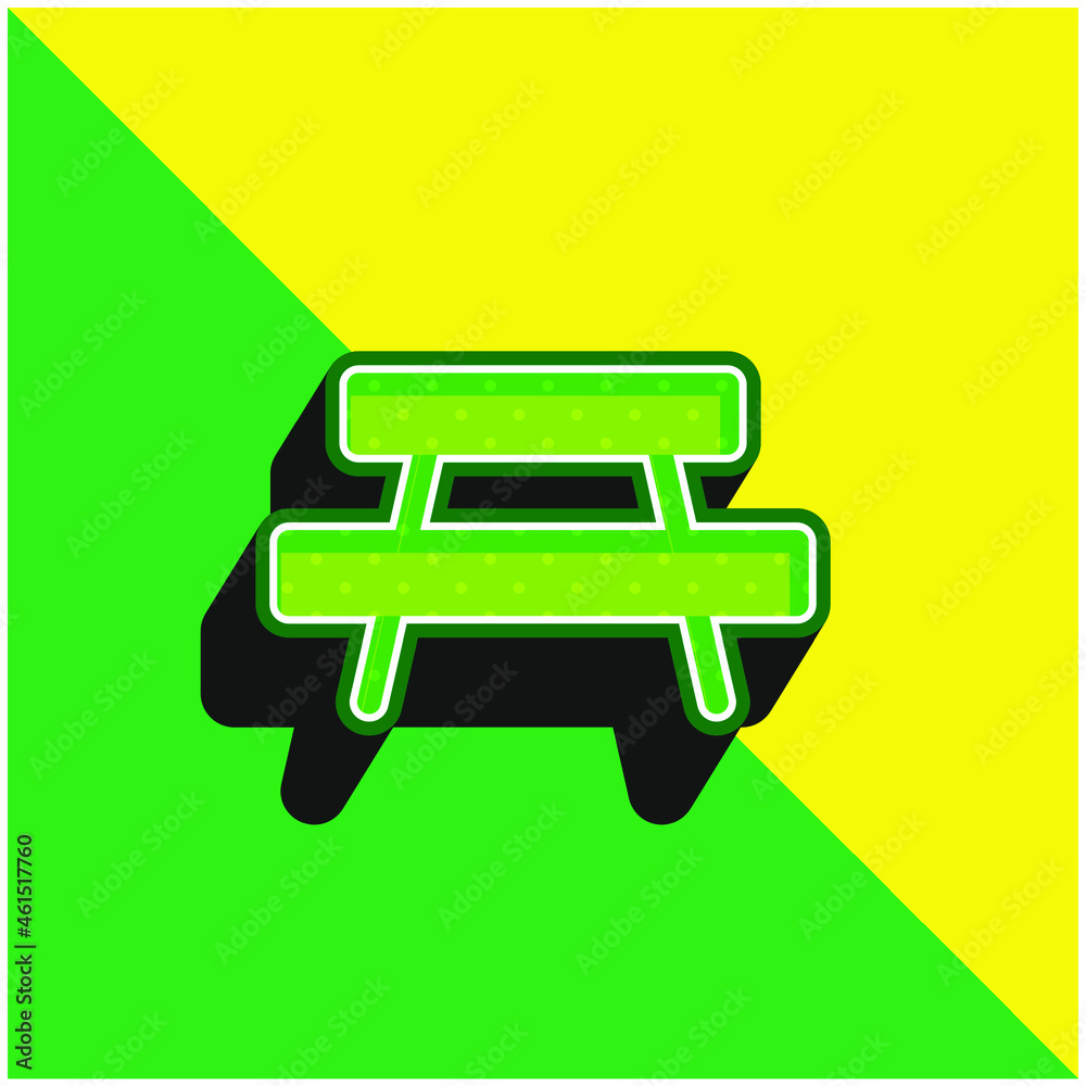 Bench Green and yellow modern 3d vector icon logo Bench Green and yellow modern 3d vector icon logo