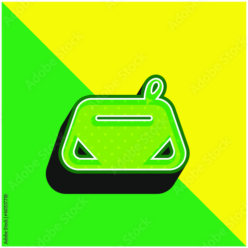 Beautician Green and yellow modern 3d vector icon logo