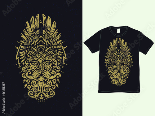 The god of war vintage style t-shirt design