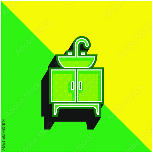 Basin Green and yellow modern 3d vector icon logo