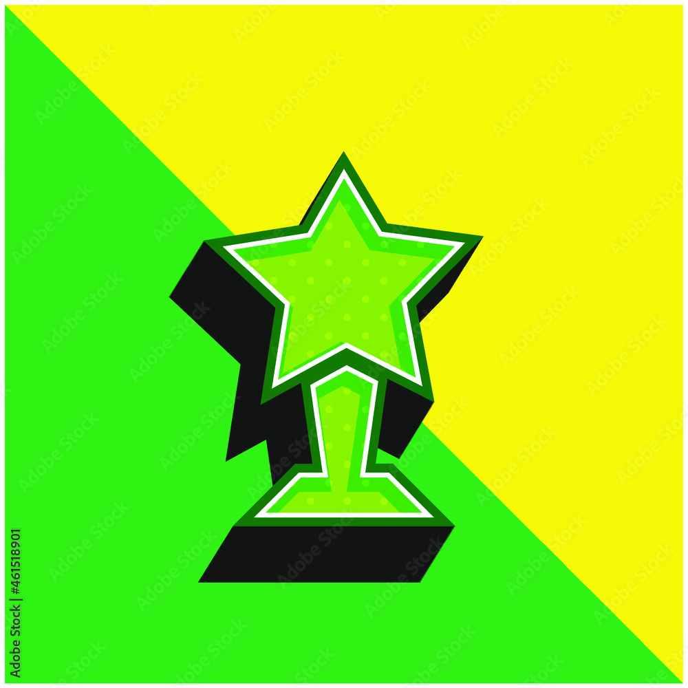 Award Green and yellow modern 3d vector icon logo Award Green and yellow modern 3d vector icon logo