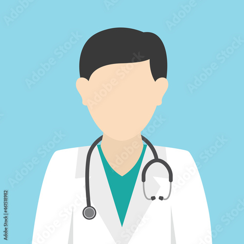 Male doctor avatar occupation clipart icon vector in flat design