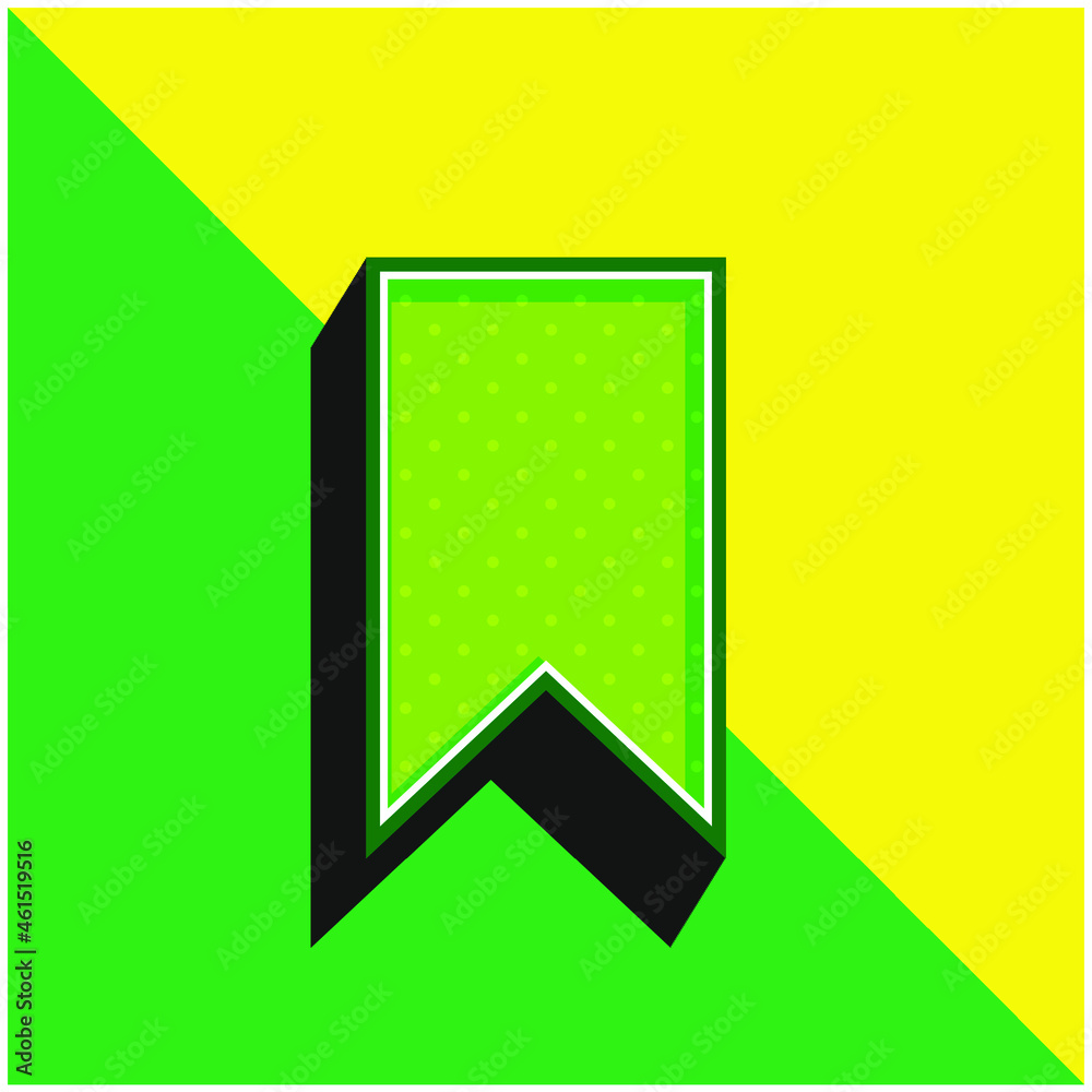 Bookmark Green and yellow modern 3d vector icon logo