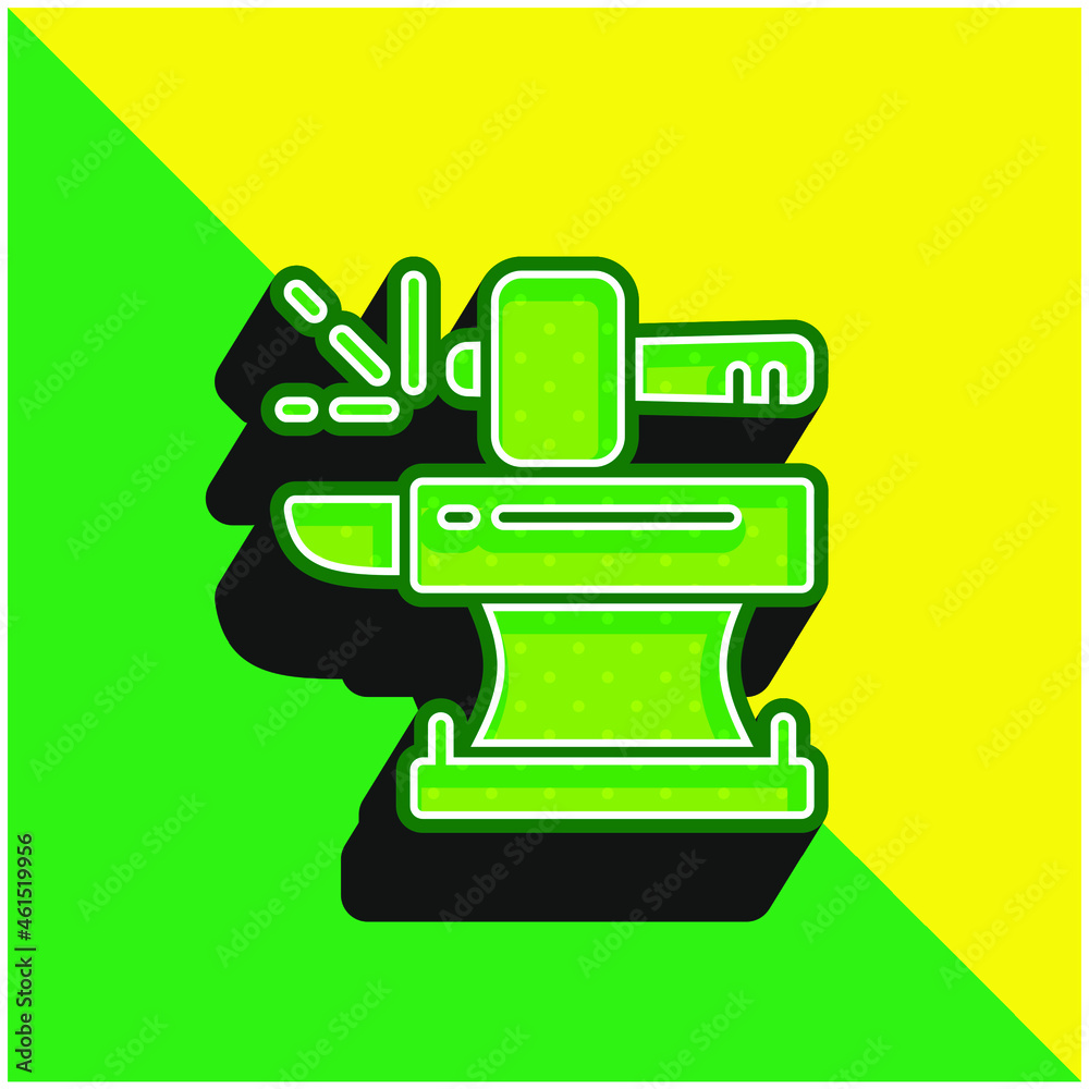 Blacksmith Green and yellow modern 3d vector icon logo Blacksmith Green and yellow modern 3d vector icon logo