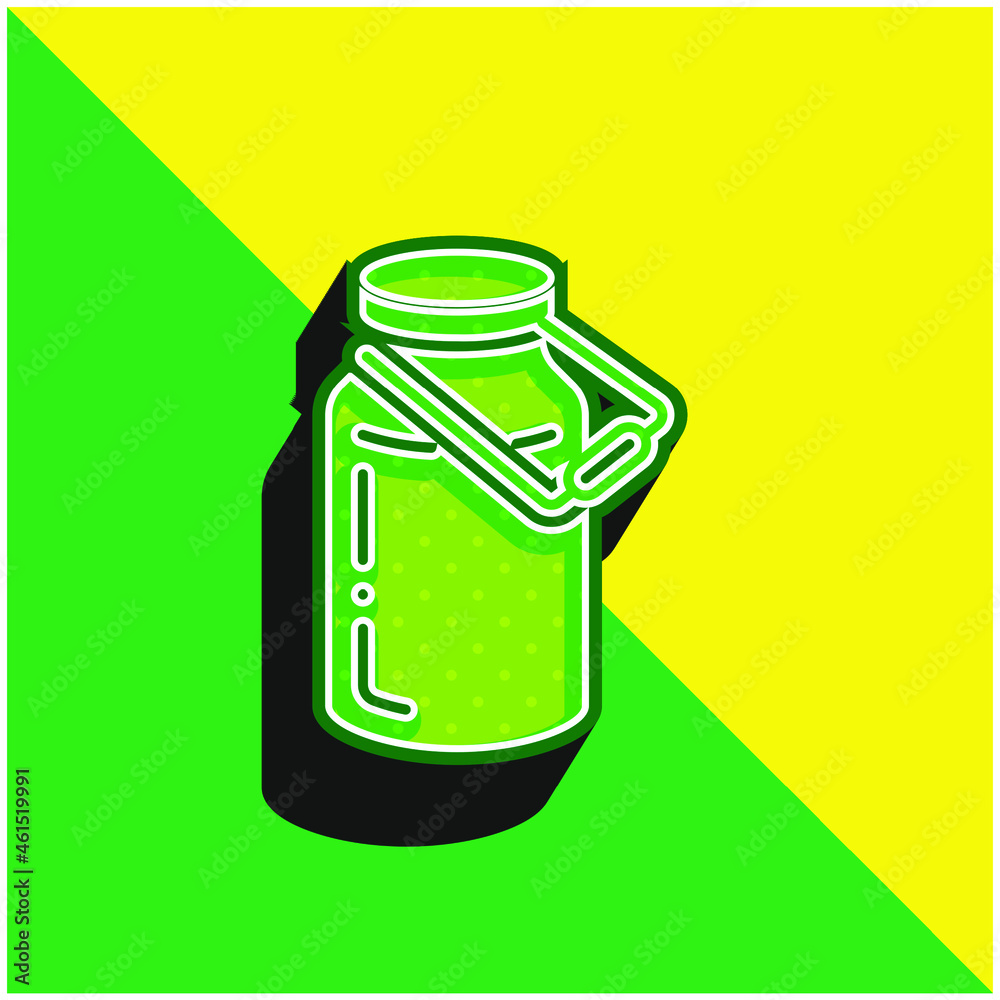 Bottle Green and yellow modern 3d vector icon logo Bottle Green and yellow modern 3d vector icon logo