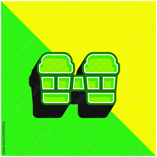 Bongos Green and yellow modern 3d vector icon logo