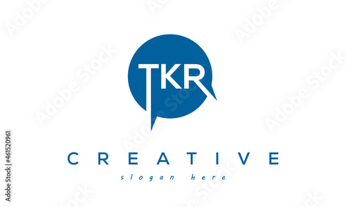 Creative Initial TKR Circle Letter Logo Design Vector photo