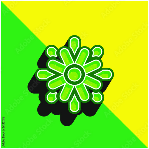 Aster Green and yellow modern 3d vector icon logo