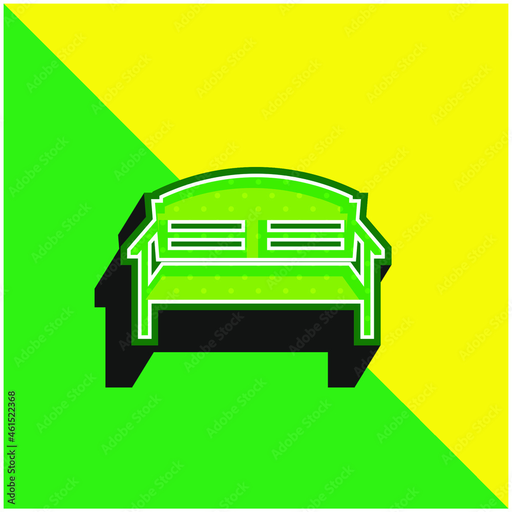 Bench Green and yellow modern 3d vector icon logo Bench Green and yellow modern 3d vector icon logo