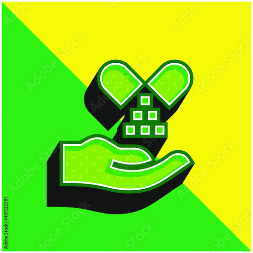 Alternative Medicine Green and yellow modern 3d vector icon logo