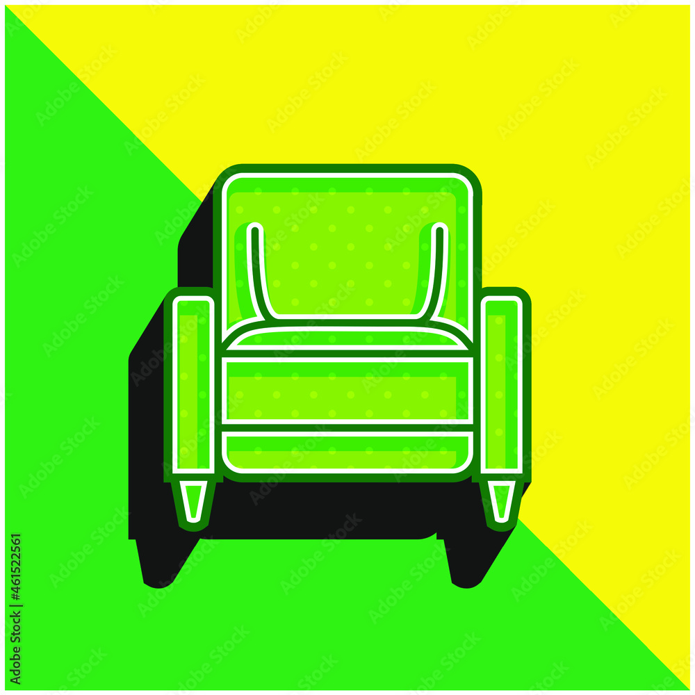 Armchair Green and yellow modern 3d vector icon logo Armchair Green and yellow modern 3d vector icon logo
