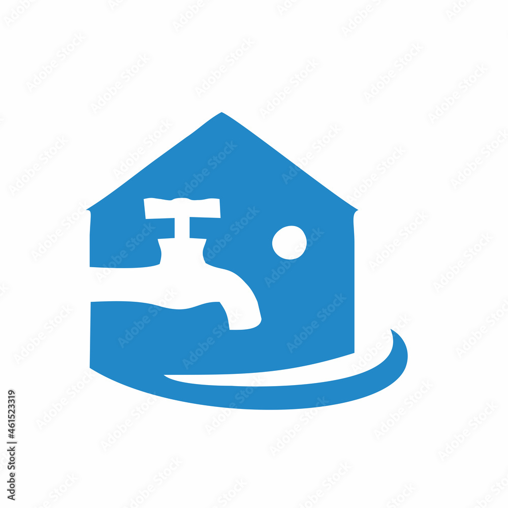 water faucet and a house logo vector design water faucet and a house logo vector design