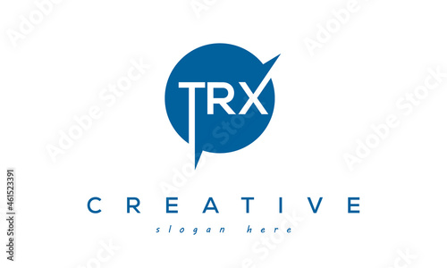 Creative Initial TRX Circle Letter Logo Design Vector