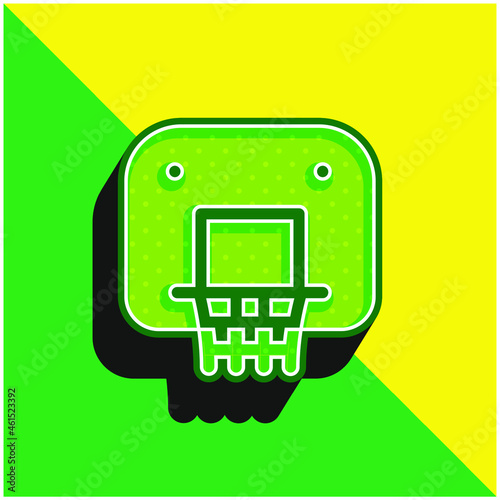 Backboard Green and yellow modern 3d vector icon logo