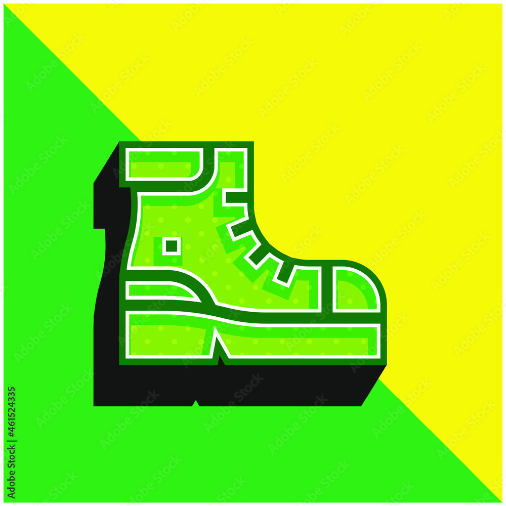 Boots Green and yellow modern 3d vector icon logo Boots Green and yellow modern 3d vector icon logo