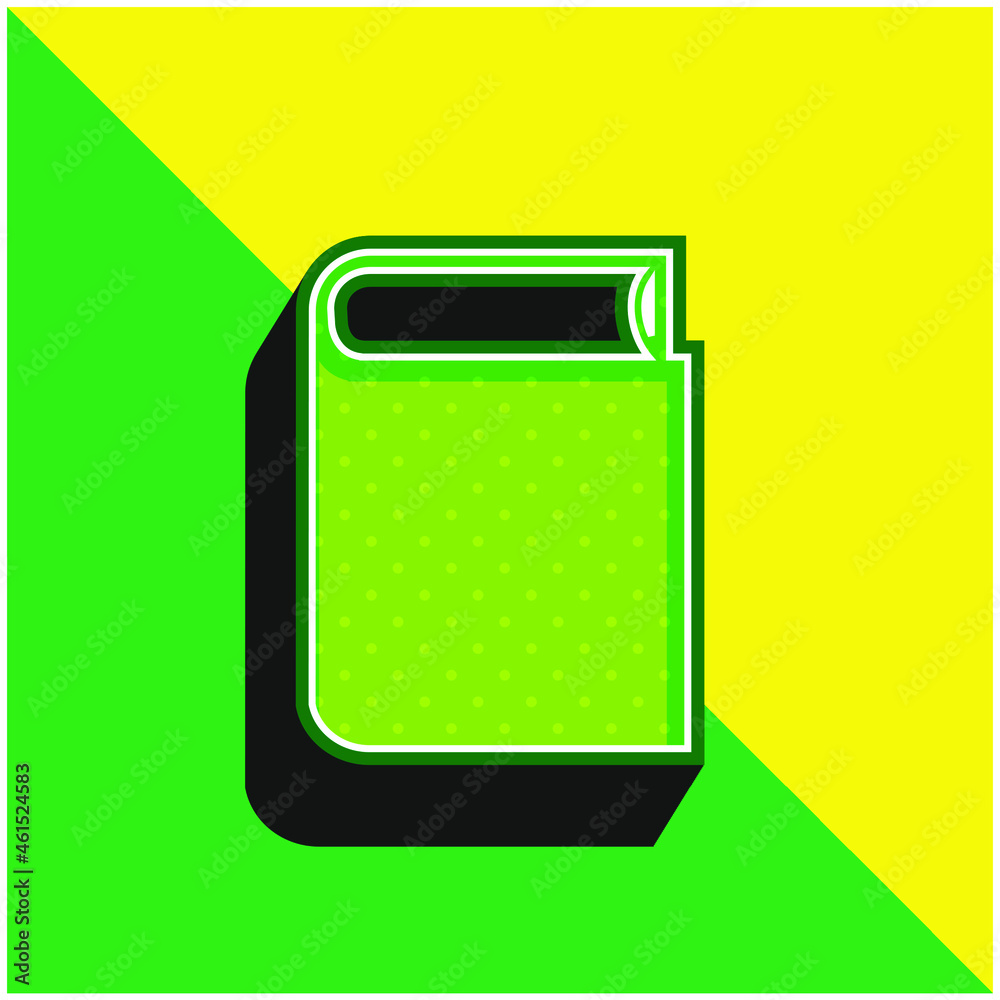 Book Closed Black Object Green and yellow modern 3d vector icon logo Book Closed Black Object Green and yellow modern 3d vector icon logo