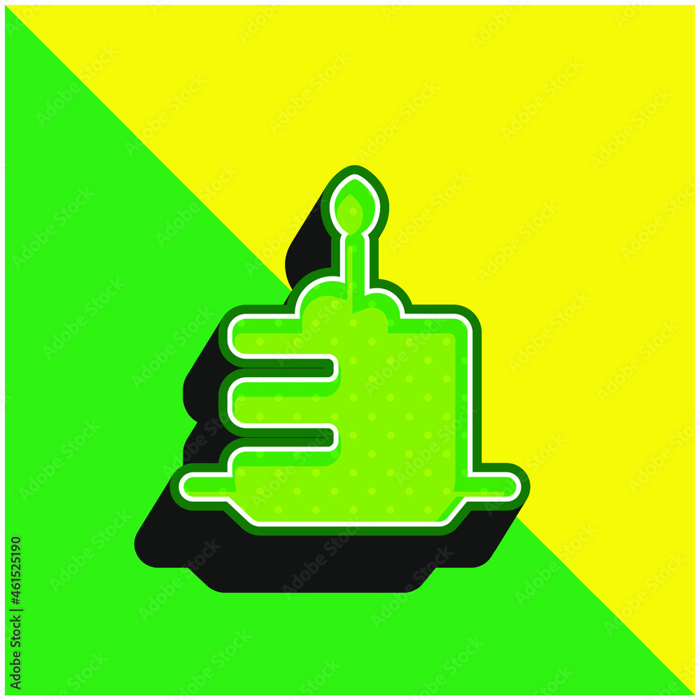 Birthday Cake Green and yellow modern 3d vector icon logo Birthday Cake Green and yellow modern 3d vector icon logo