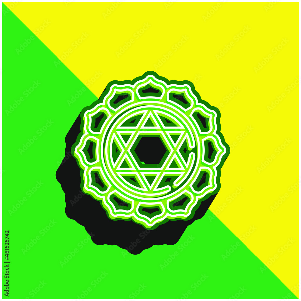 Anahata Green and yellow modern 3d vector icon logo Anahata Green and yellow modern 3d vector icon logo