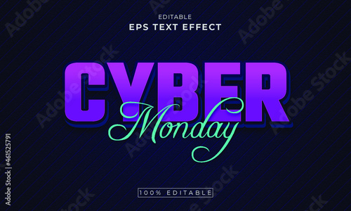 Cyber Monday editable 3d text effect Design 