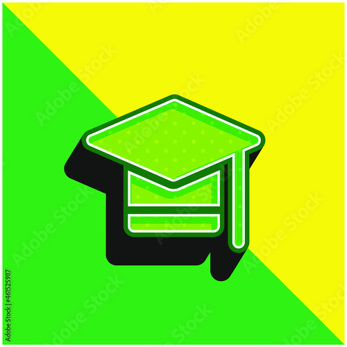Bachelors Degree Green and yellow modern 3d vector icon logo