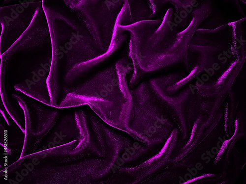 Purple Fabric Background And Texture, Crumpled Of Violet Satin For Abstract  And Design, Abstract Purple Drapery