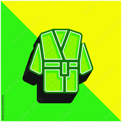 Bathrobe Green and yellow modern 3d vector icon logo