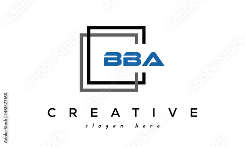 creative initial letters BBA square logo design concept vector